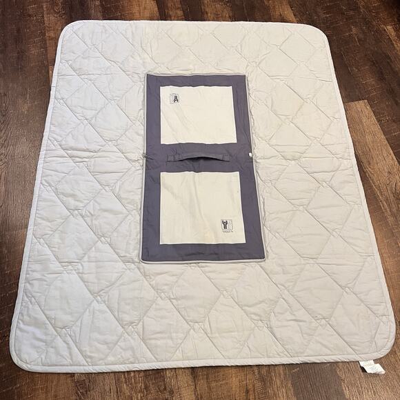 NIKKEN Travel Comforter Blanket Pad Pillow Portable Zip With Handle 57" X 49" - Picture 3 of 7